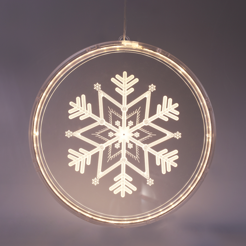 “3D ACRYLIC SNOWFLAKE”, 36 WW LED ΣΤΑΘ. IP20 21X21.6CM, USB ΚΑΛ. ΤΡΟΦΟΔ. - ledmania.gr