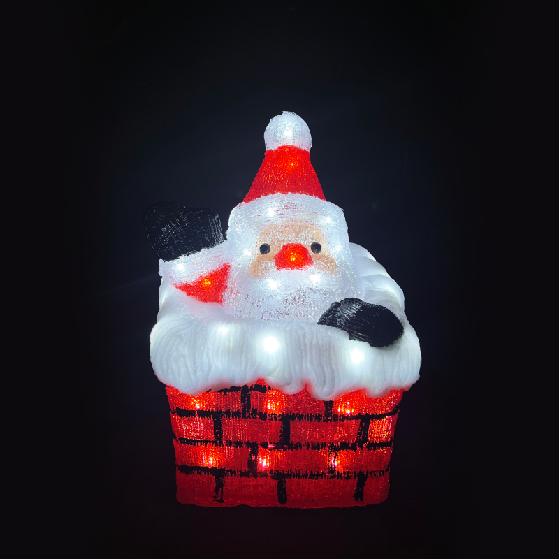 ACRYLIC CHIMNEY SANTA 50 LED ΛΕΥΚΑ IP44 23,5*23,5*35cm  30cm ΚΑΛ. - ledmania.gr