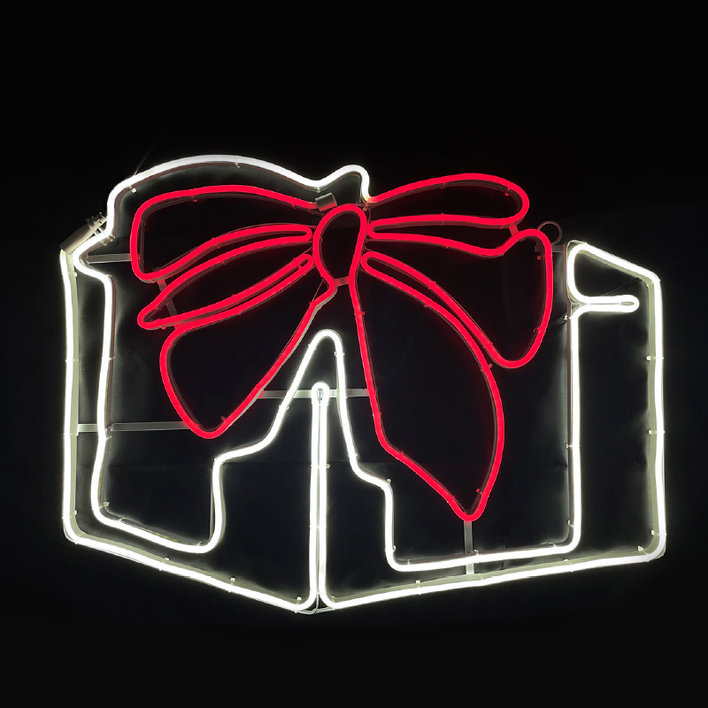 GIFT BOX 700DOUBLE NEON LED ΜΟΤΙΦ 8,5m ΛΕΥΚΟ & ΚΟΚΚΙΝΟ ΣΤΑΘΕΡΟ  IP65 133*30cm 1.5m ΚΑΛ. - ledmania.gr