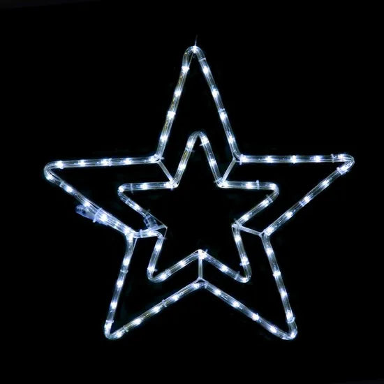 DOUBLE STARS" 72 LED ΣΧΕΔΙΟ 3m ΜΟΝΟΚΑΝΑΛ ΦΩΤΟΣΩΛ ΨΥΧΡΟ ΛΕΥΚΟ ΜΗΧΑΝΙΣΜΟ FLASH IP44 55cm 1.5m ΚΑΛ.