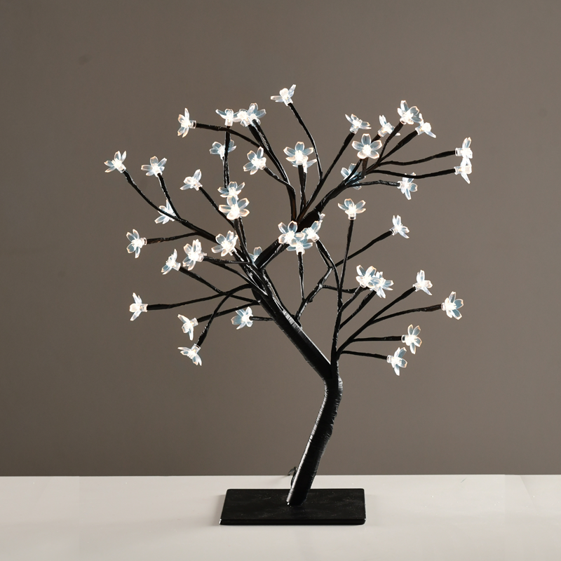 TREE WITH FLOWERS OF SILICONE” 36LED ΛΑΜΠΑΚ ΜΕ ΑΝΤΑΠΤΟΡΑ(24V DC)ΨΥΧΡΟ ΛΕΥΚΟ IP20 45cm 3m ΜΑΥΡΟ