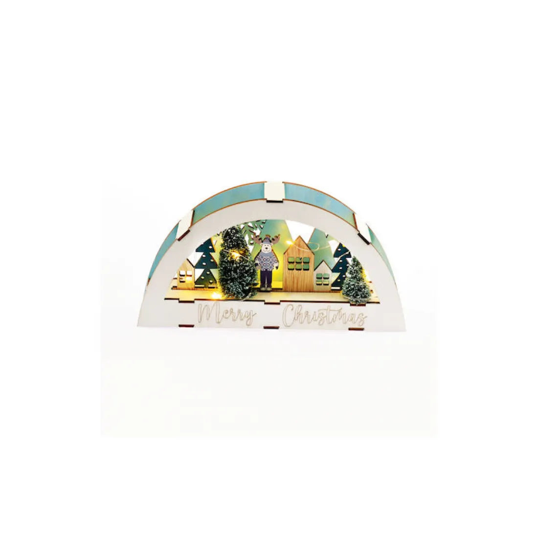 ΞΥΛΙΝΟ ΔΙΑΚ/ΤΟ XMAS" 10 LED ΘΕΡΜΟ ΜΠΑΤ (2xAAA) IP20 26x5.5x13.5cm - ledmania.gr