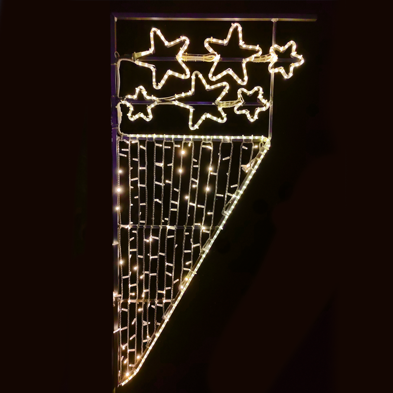 6 STARS WATERFALL 464LED ΕΠΙΣΤΗΛ ΣΧΕΔ. 8m ΜΟΝΟΚ 9,6m ΛΑΜΠ ΣΕΙΡΑ ΘΕΡΜΟ ΣΤΑΘ IP65 180x90 cm 1,5m ΚΑΛ.