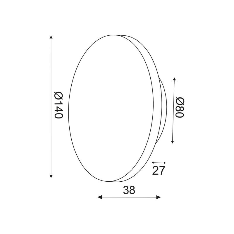 ΕΠΙΤ Φ/Σ LED 5W 3000Κ ΑΠΟΧΡ.ΑΝΟΙΧΤ ΞΥΛΟΥ MDF ΚΥΚΛ Φ14XH3,6CM