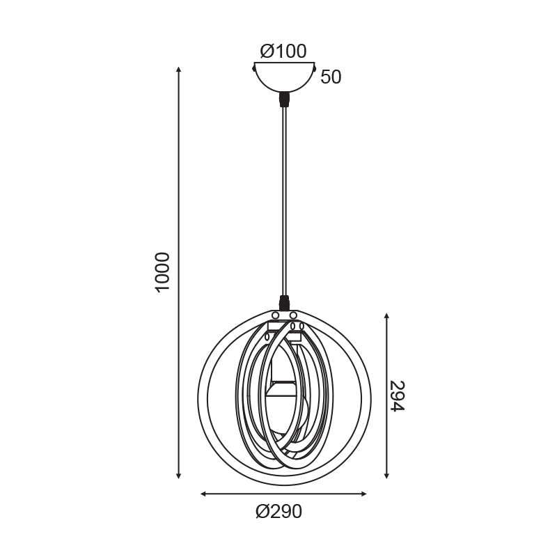 ΚΡΕΜΑΣΤΟ Φ/Σ 1ΧΕ27 ΑΝ.ΚΑΦΕ ΔΕΡΜΑ MDF D29XH100CM TRITON - ledmania.gr