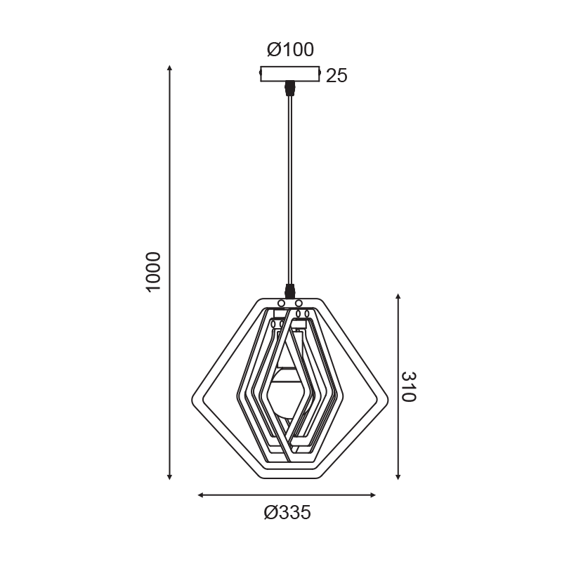 ΚΡΕΜΑΣΤΟ Φ/Σ 1ΧΕ27 ΑΝ.ΚΑΦΕ ΔΕΡΜΑ MDF D34XH100CM TRITON - ledmania.gr