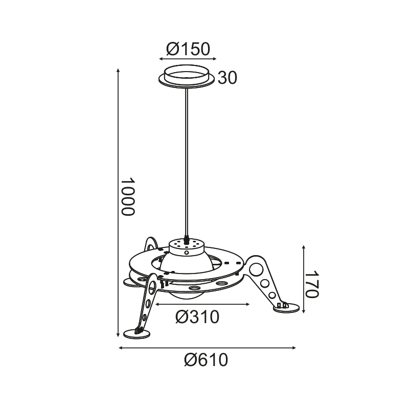 ΚΡΕΜΑΣΤΟ Φ/Σ 1ΧΕ27 ΔΙΑΣΤΗΜΟΠΛΟΙΟ MDF D61XH100CM NASA - ledmania.gr