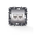 PRIME ΠΡΙΖΑ ΔΙΚΤΥΟΥ 2xRJ45 CAT6 UTP IP20 MAT ΑΛΟΥΜΙΝΙΟ - ledmania.gr