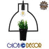 GloboStar® FLOWERPOT 10001209 Μοντέρνο Κρεμαστό Φωτιστικό Οροφής Μονόφωτο Μαύρο Μεταλλικό με Διακοσμητικό Φυτό Φ34 x Y34cm - ledmania.gr