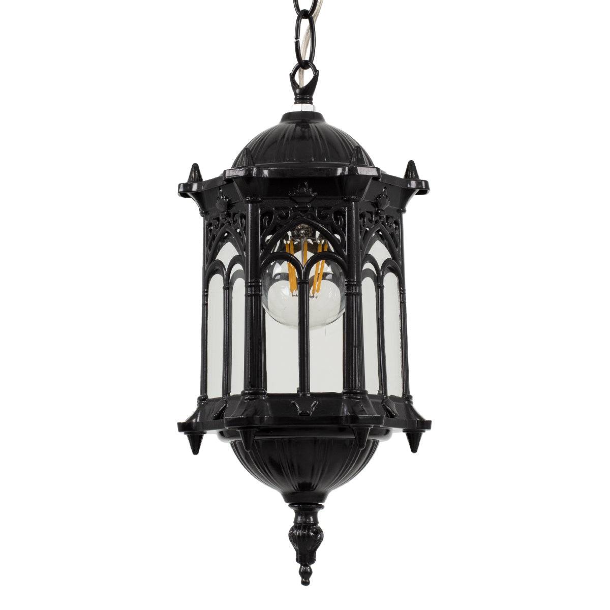 GloboStar® DARCY 00655 Vintage Κρεμαστό Φωτιστικό Οροφής Μονόφωτο Μαύρο Μεταλλικό Πλέγμα Φ15.5 x Y32.5cm - ledmania.gr