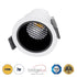 GloboStar® PLUTO-S 60247 Χωνευτό LED Spot Downlight TrimLess Φ6.4cm 7W 875lm 38° AC 220-240V IP20 Φ6.4 x Υ4.9cm - Στρόγγυλο - Λευκό με Μαύρο Κάτοπτρο & Anti-Glare HoneyComb - Θερμό Λευκό 2700K - Bridgelux COB - 5 Years Warranty - ledmania.gr