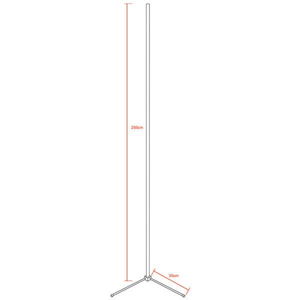 Μοντέρνο Minimal Επιδαπέδιο Μαύρο Φωτιστικό 250cm LED 50 Watt με Ασύρματο Χειριστήριο Αφής 2.4G RF & Dimmer RGBW+WW Πολύχρωμο - Ψυχρό - Ημέρας - Θερμό GloboStar ALIEN Design GLOBO-250-9 - ledmania.gr