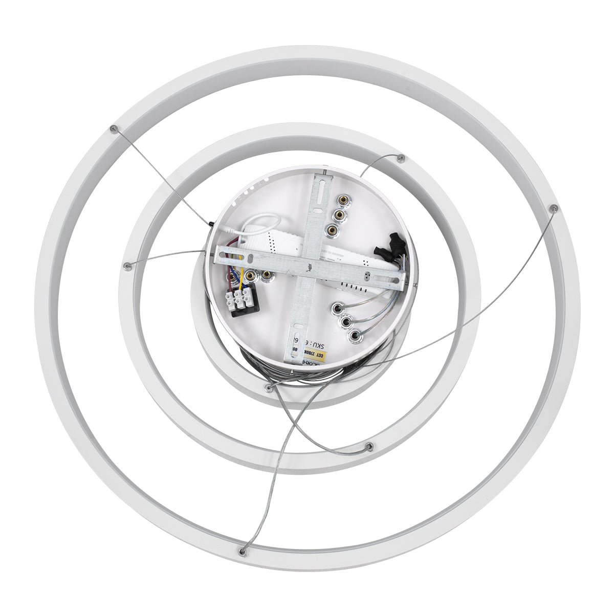 GloboStar® NEMESIS TRIO 61168-DECO Κρεμαστό Φωτιστικό Δαχτυλίδι-Κύκλος LED CCT 100W 12123lm 360° AC 220-240V - Εναλλαγή Φωτισμού μέσω Τηλεχειριστηρίου All In One Ψυχρό 6000k+Φυσικό 4500k+Θερμό 2700k Dimmable Φ25+40+60cm - Λευκό - 3 Years Warranty - ledmania.gr