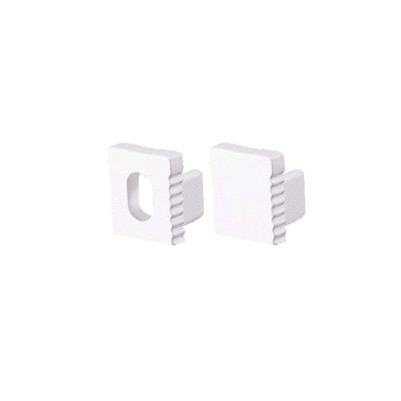 SET OF WHITE PLASTIC END CAPS FOR P178 1PC WITH HOLE & 1PC WITHOUT HOLE - ledmania.gr