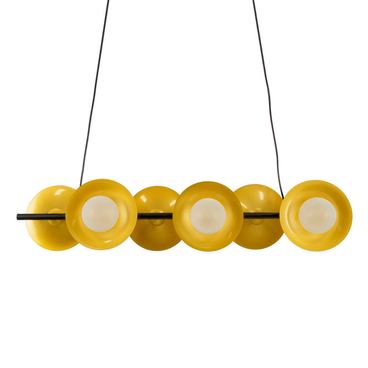 GloboStar® JOLIET 00783 Μοντέρνο Κρεμαστό Φωτιστικό Οροφής Πολύφωτο 6 x G9 AC 230V Μαύρο - Χρυσό Μεταλλικό Πλέγμα Μ95 x Π28 x Υ20cm - ledmania.gr