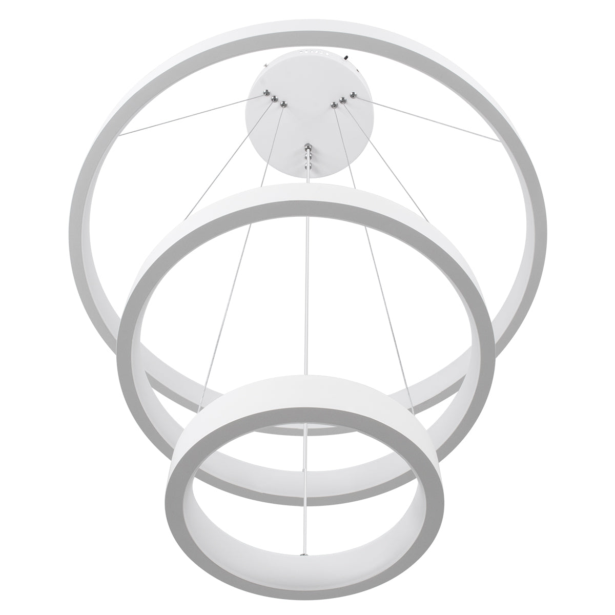 GloboStar® NEMESIS TRIO 61168-DECO Κρεμαστό Φωτιστικό Δαχτυλίδι-Κύκλος LED CCT 100W 12123lm 360° AC 220-240V - Εναλλαγή Φωτισμού μέσω Τηλεχειριστηρίου All In One Ψυχρό 6000k+Φυσικό 4500k+Θερμό 2700k Dimmable Φ25+40+60cm - Λευκό - 3 Years Warranty - ledmania.gr