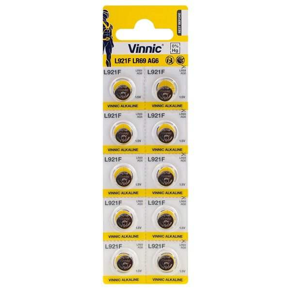 VINNIC G6/AG6/L921 MINI ALKALINE BATTERY BL10 - ledmania.gr