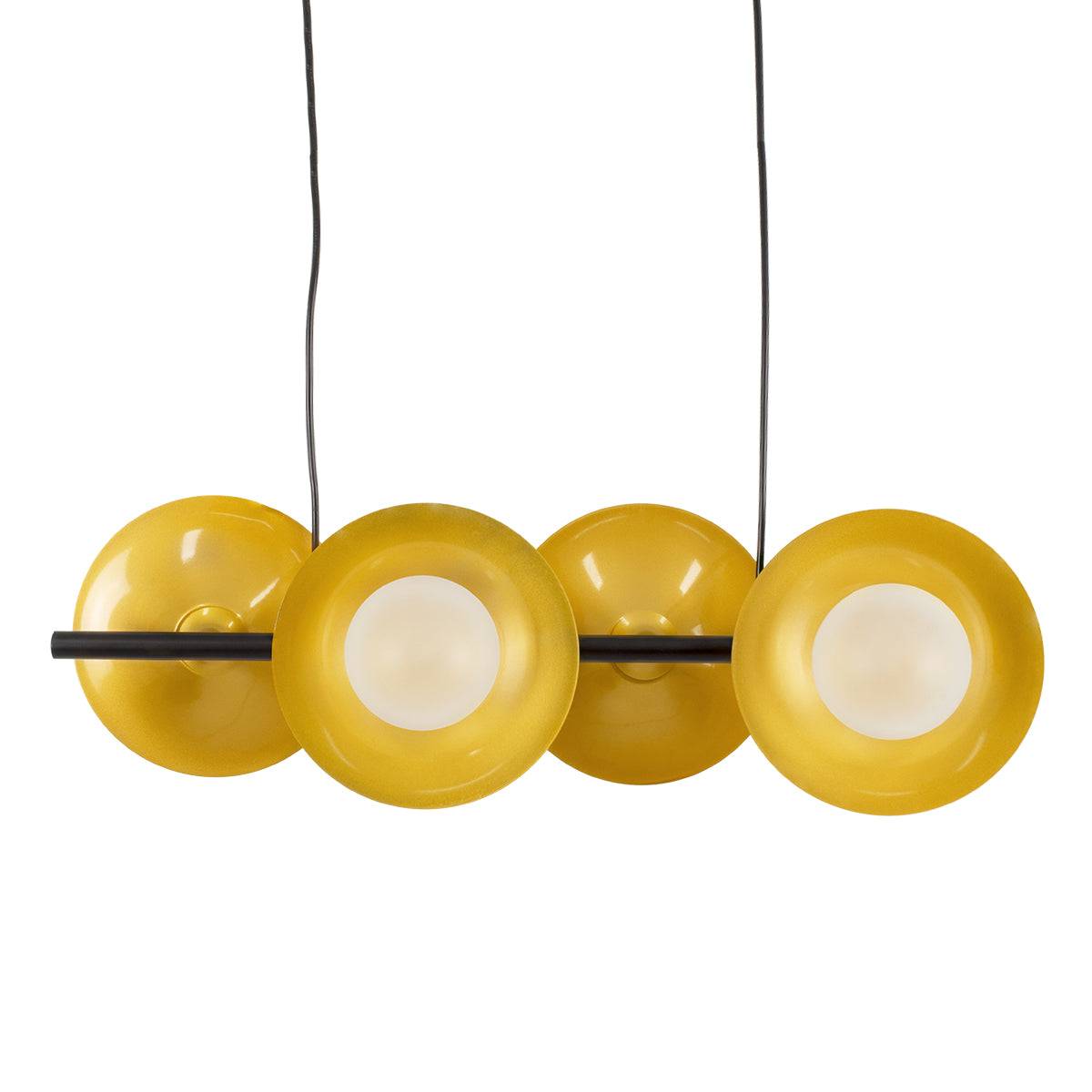 GloboStar® JOLIET 00782 Μοντέρνο Κρεμαστό Φωτιστικό Οροφής Πολύφωτο 4 x G9 AC 230V Μαύρο - Χρυσό Μεταλλικό Πλέγμα Μ65 x Π28 x Υ20cm - ledmania.gr