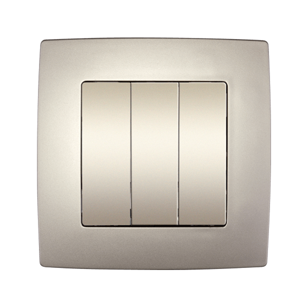 CITY THREE BUTTONS ONE WAY SWITCH CHAMPAGNE METALL - ledmania.gr