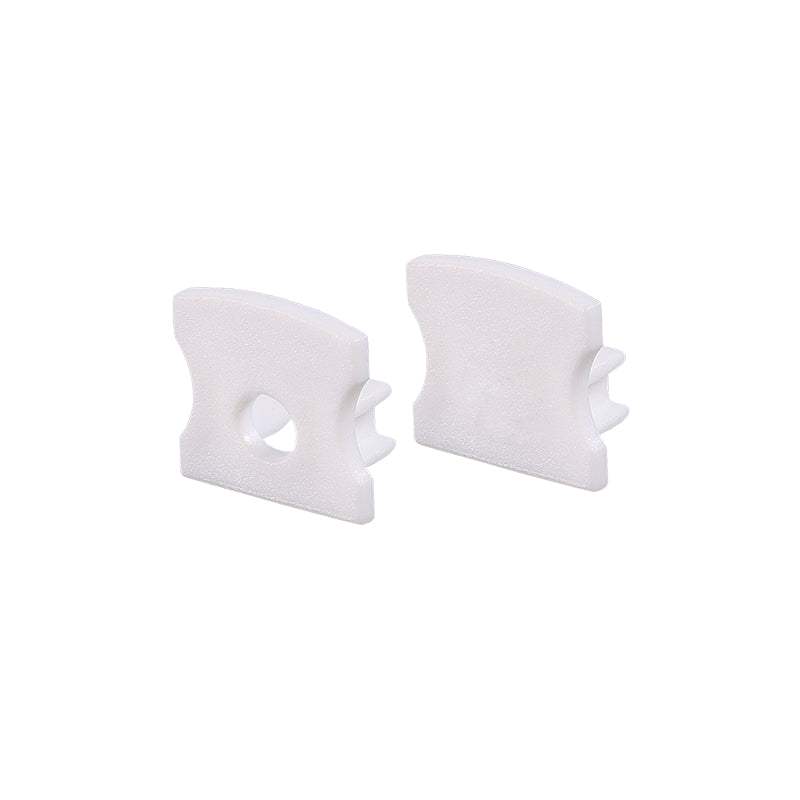 SET OF WHITE PLASTIC END CAPS FOR PROFILE P113, 1 WITHOUT HOLE & 1 WITH HOLE - ledmania.gr