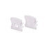 SET OF WHITE PLASTIC END CAPS FOR PROFILE P113, 1 WITHOUT HOLE & 1 WITH HOLE - ledmania.gr