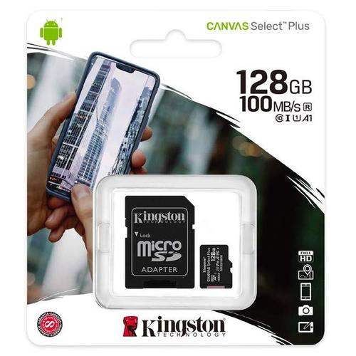 KINGSTON CANVAS SELECT PLUS MICROSDHC 128GB U1 V10 A1 WITH ADAPTOR - ledmania.gr