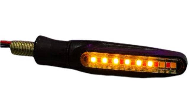 DRL Φώτα φλας μοτοσικλέτας 10w που ρέουν led με φως φρένων μοτοσικλέτας drl-Κιτρινο Κοκκινο-12vdc-Σετ 2τεμ. - ledmania.gr