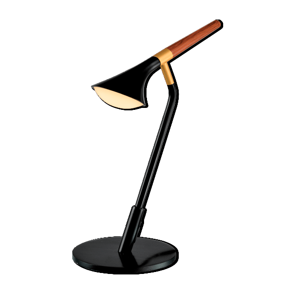 DUNCAN LED TABLE LAMP 5W 3000K MATTE BLACK/WOOD - ledmania.gr
