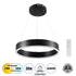 GloboStar® VENOM 61173 Κρεμαστό Φωτιστικό Δαχτυλίδι-Κύκλος LED CCT 30W 3513lm 120° AC 220-240V - Εναλλαγή Φωτισμού μέσω Τηλεχειριστηρίου All In One Ψυχρό 6000K+Φυσικό 4500K+Θερμό 2700K Dimmable Φ40cm - Μαύρο - 3 Years Warranty - ledmania.gr