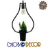 GloboStar® FLOWERPOT 10001210 Μοντέρνο Κρεμαστό Φωτιστικό Οροφής Μονόφωτο Μαύρο Μεταλλικό με Διακοσμητικό Φυτό Φ27 x Y40cm - ledmania.gr