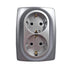 PRIME ΠΡΙΖΑ ΣΟΥΚΟ ΑΣΦΑΛΕΙΑΣ 2x2P+E 16A 250VAC IP20 MAT ΑΛΟΥΜΙΝΙΟ - ledmania.gr