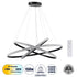 GloboStar® DIAMOND TRIO 61140-DECO Κρεμαστό Φωτιστικό Δαχτυλίδι-Κύκλος LED CCT 150W 18379lm 360° AC 220-240V - Εναλλαγή Φωτισμού μέσω Τηλεχειριστηρίου All In One Ψυχρό 6000k+Φυσικό 4500k+Θερμό 2700k Dimmable Φ60+80+100cm - Μαύρο - 3 Years Warranty - ledmania.gr