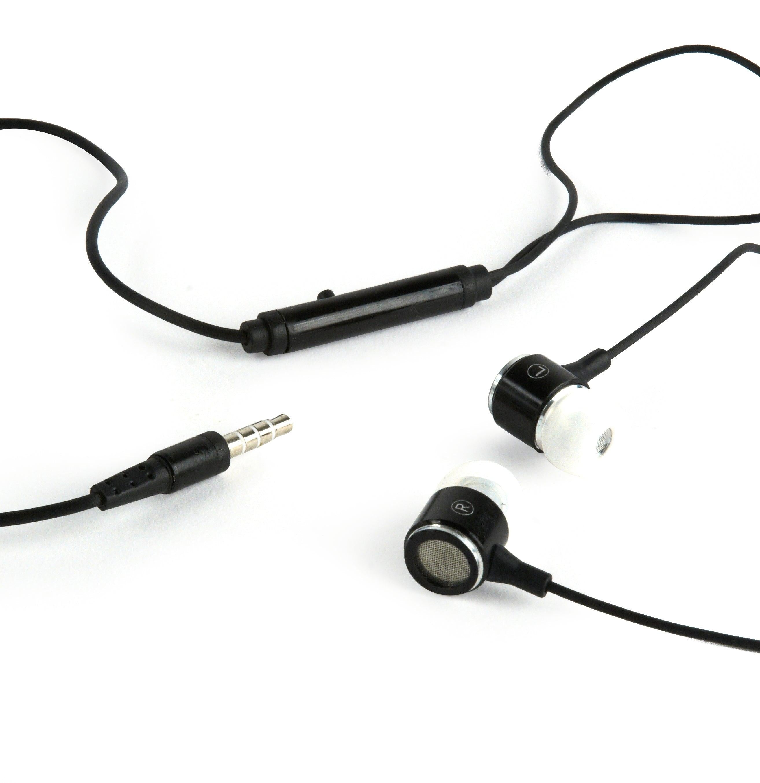 GEMBIRD MHS-EP-001 METAL EARPHONES WITH MICROPHONE BLACK - ledmania.gr