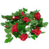 GloboStar® 09008 Τεχνητό Κρεμαστό Φυτό Διακοσμητική Γιρλάντα Μήκους 2 μέτρων με 16 X Μεγάλα Τριαντάφυλλα Φούξια - ledmania.gr