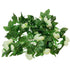GloboStar® 09012 Τεχνητό Κρεμαστό Φυτό Διακοσμητική Γιρλάντα Μήκους 2.2 μέτρων με 32 X Μικρά Τριαντάφυλλα Λευκά - ledmania.gr