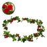 GloboStar® 09014 Τεχνητό Κρεμαστό Φυτό Διακοσμητική Γιρλάντα Μήκους 2.2 μέτρων με 33 X Μικρά Τριαντάφυλλα Κόκκινα - ledmania.gr