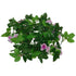 GloboStar® 09016 Τεχνητό Κρεμαστό Φυτό Διακοσμητική Γιρλάντα Μήκους 2.2 μέτρων με 33 X Μικρά Τριαντάφυλλα Μωβ Λευκά - ledmania.gr