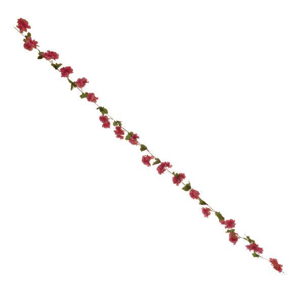 GloboStar® 09021 Τεχνητό Κρεμαστό Φυτό Διακοσμητική Γιρλάντα Μήκους 2.2 μέτρων με 18 X Άνθη Κερασιάς Φούξια - ledmania.gr