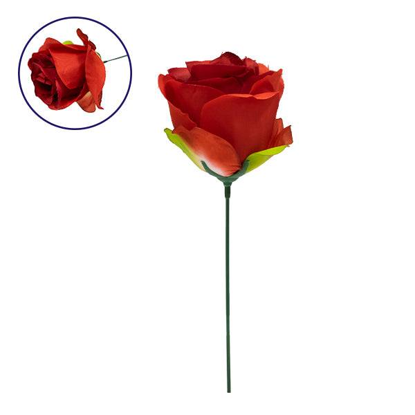 GloboStar® 09076 Τεχνητό Φυτό Διακοσμητικό Τριαντάφυλλο Κόκκινο M8cm x Υ20cm Π8cm - ledmania.gr