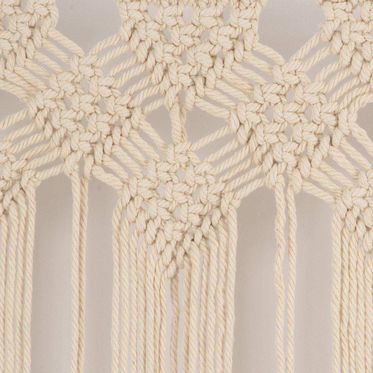 GloboStar® 35503 Μακραμέ Κουρτίνα Χειροποίητη Μπεζ Π100 x Υ115cm - ledmania.gr