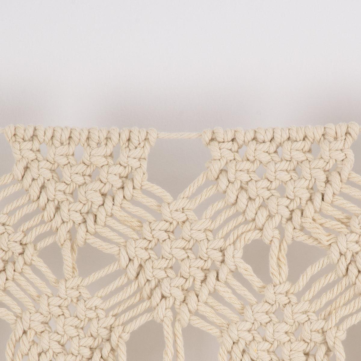 GloboStar® 35503 Μακραμέ Κουρτίνα Χειροποίητη Μπεζ Π100 x Υ115cm - ledmania.gr