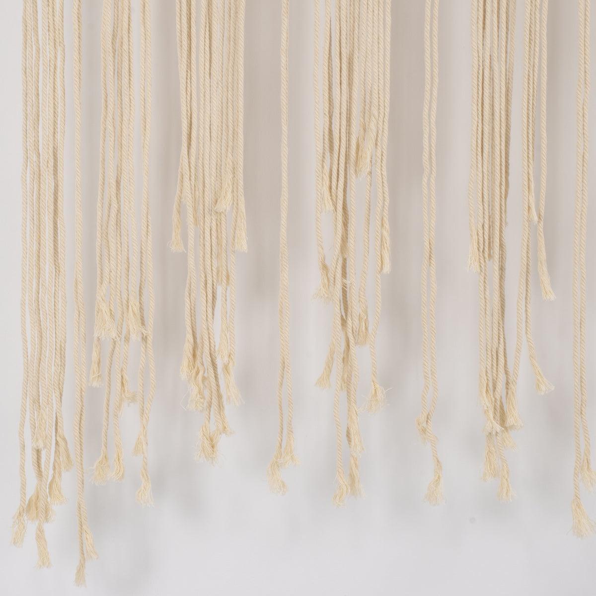 GloboStar® 35503 Μακραμέ Κουρτίνα Χειροποίητη Μπεζ Π100 x Υ115cm - ledmania.gr