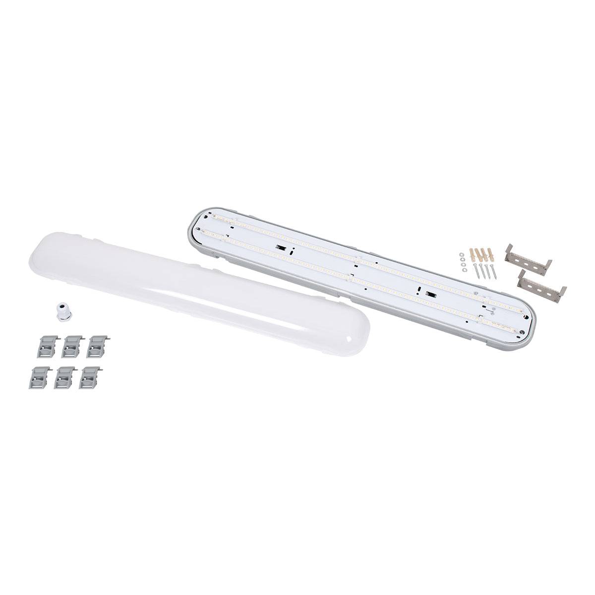 GloboStar® 60171 LED Γραμμικό Βιομηχανικό Φωτιστικό Tri-Proof 60cm 24W 2738lm 120° AC 220-240V Αδιάβροχο IP65 Μ60 x Π10.5 x Υ8cm Φυσικό Λευκό 4500K - 3 Years Warranty - ledmania.gr