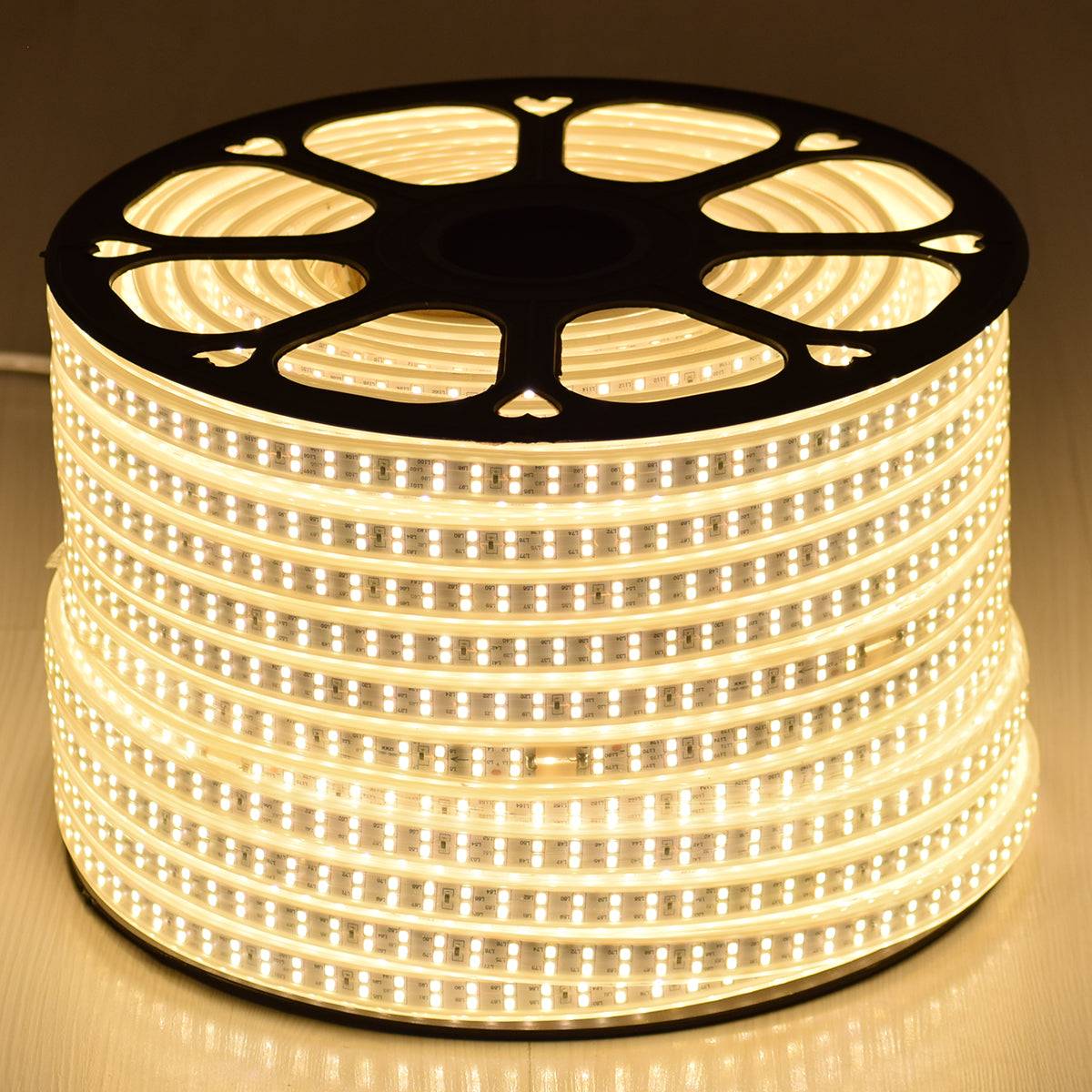 GloboStar® 70512 Wide Ταινία Διπλής Σειράς Epistar LED SMD 2835 1m 24W/m 180LED/m 3216lm/m 120° DC 230V Αδιάβροχη IP68 Θερμό Λευκό 3000K Dimmable - ledmania.gr