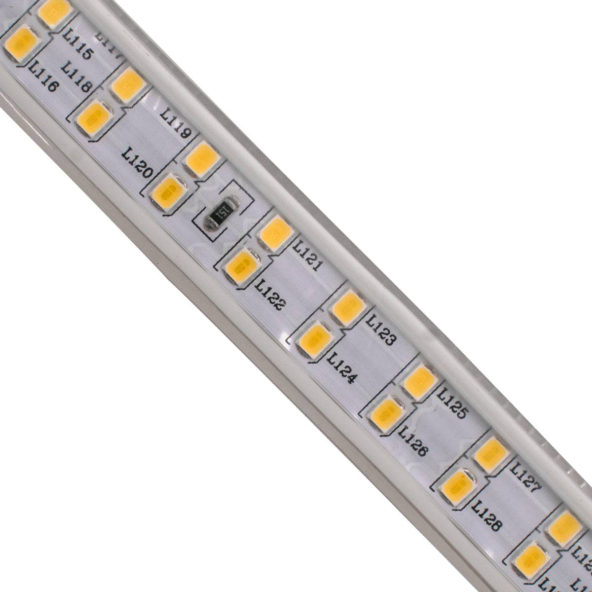 GloboStar® 70513 Wide Ταινία Διπλής Σειράς Epistar LED SMD 2835 1m 24W/m 180LED/m 3144lm/m 120° DC 230V Αδιάβροχη IP68 Ultra Θερμό Λευκό 2200K Dimmable - ledmania.gr