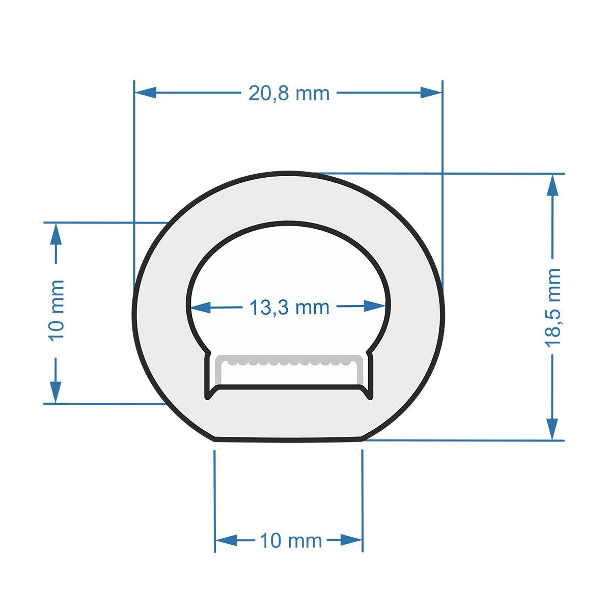 GloboStar® 70598 TUBE 360° Degree Neon Flex Epistar LED SMD 5050 1m 18W/m 60LED/m 1818lm/m 360° DC 230V Αδιάβροχη IP68 RGB Dimmable - ledmania.gr