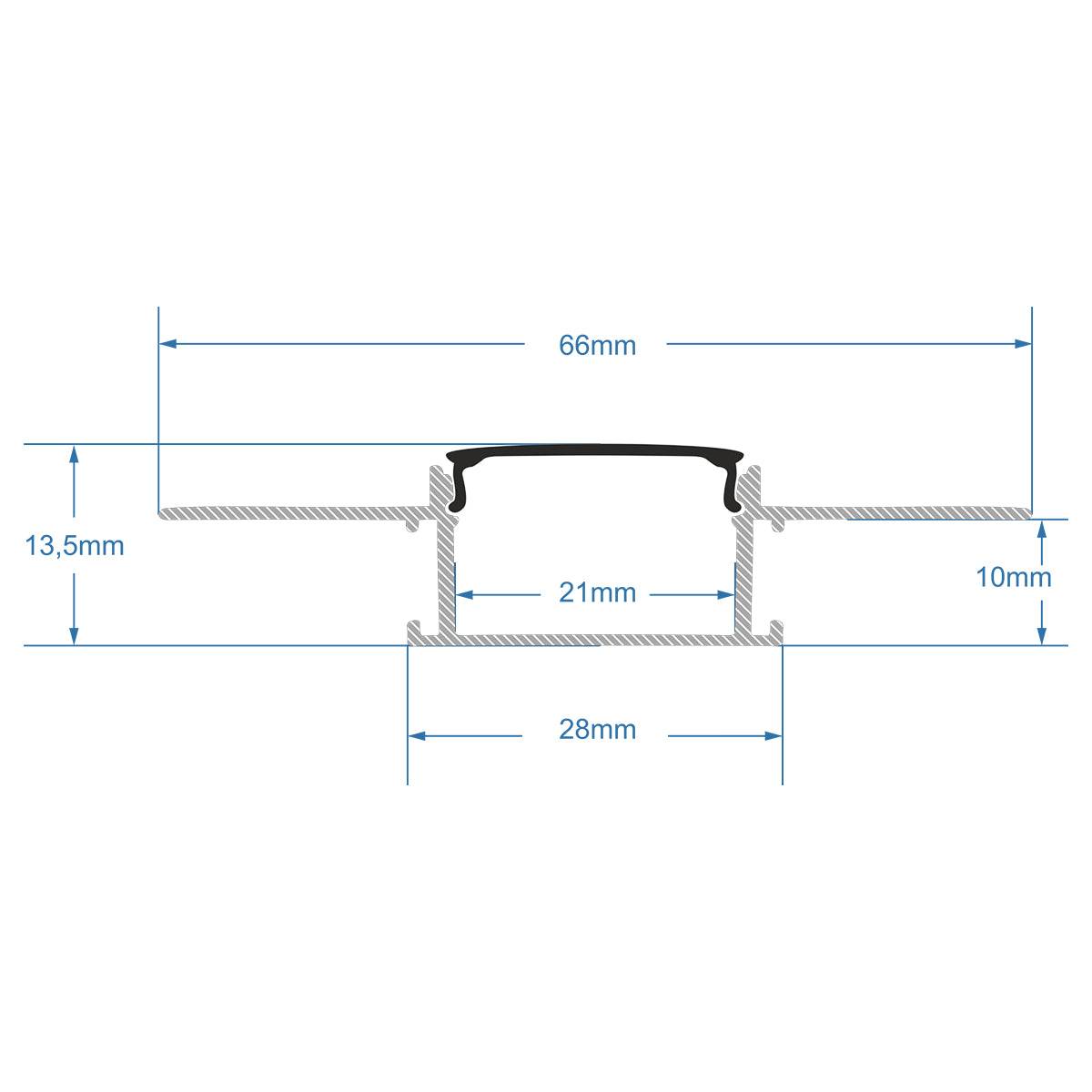 GloboStar® 70820-3M Χωνευτό για Γυψοσανίδα - Trimless Προφίλ Αλουμινίου Ανοδιωμένο με Μαύρο Οπάλ Κάλυμμα για 2 Σειρές Ταινίας LED Πατητό - Press On Πακέτο 5 Τεμάχια των 3 Μέτρων - ledmania.gr