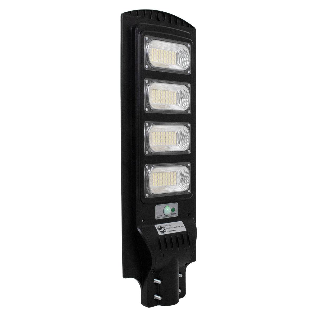 GloboStar® 71553 Αυτόνομο Ηλιακό Φωτιστικό Δρόμου Street Light LED SMD 200W 16000lm με Ενσωματωμένη Μπαταρία Li-ion 12000mAh - Φωτοβολταϊκό Πάνελ με Αισθητήρα Ημέρας-Νύχτας PIR Αισθητήρα Κίνησης και Ασύρματο Χειριστήριο Αδιάβροχο IP65 Ψυχρό Λευκό 6000K - ledmania.gr