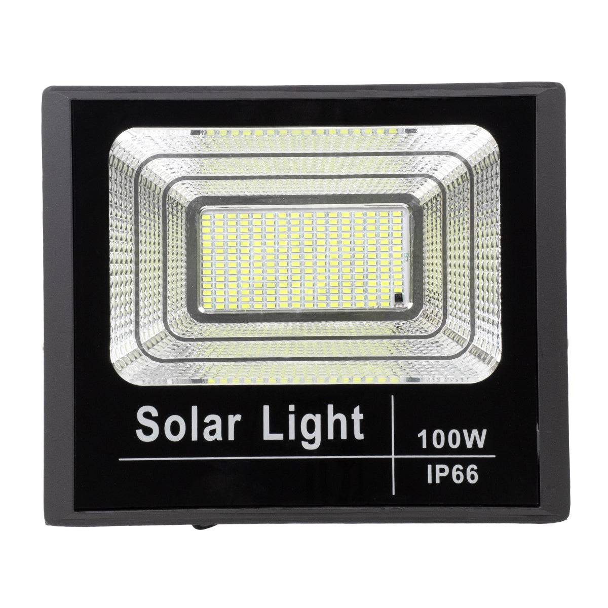 GloboStar® 71557 Αυτόνομος Ηλιακός Προβολέας LED SMD 100W 8000lm με Ενσωματωμένη Μπαταρία 15000mAh - Φωτοβολταϊκό Πάνελ με Αισθητήρα Ημέρας-Νύχτας και Ασύρματο Χειριστήριο RF 2.4Ghz Αδιάβροχος IP66 Ψυχρό Λευκό 6000K - ledmania.gr