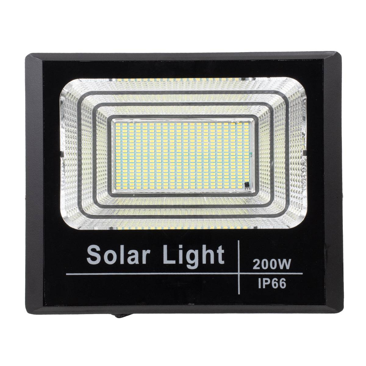 GloboStar® 71558 Αυτόνομος Ηλιακός Προβολέας LED SMD 200W 16000lm με Ενσωματωμένη Μπαταρία 20000mAh - Φωτοβολταϊκό Πάνελ με Αισθητήρα Ημέρας-Νύχτας και Ασύρματο Χειριστήριο RF 2.4Ghz Αδιάβροχος IP66 Ψυχρό Λευκό 6000K - ledmania.gr